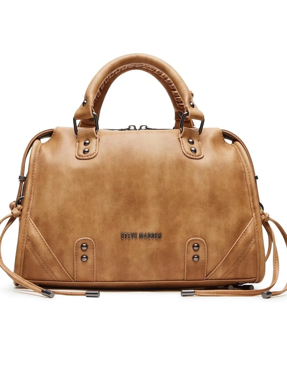 Steve Madden Tan Leatherette Satchel Handbag